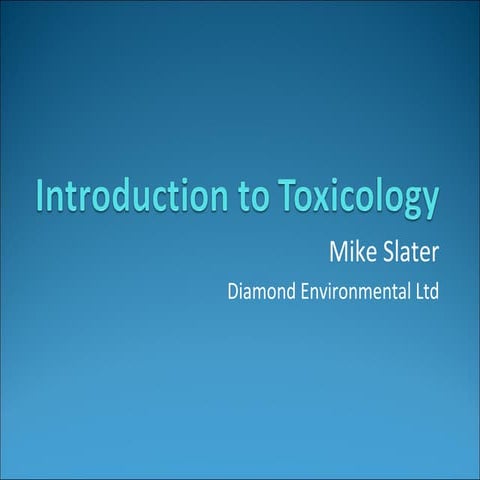 Introduction To Toxicology