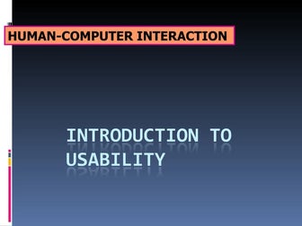 Introduction To Usability