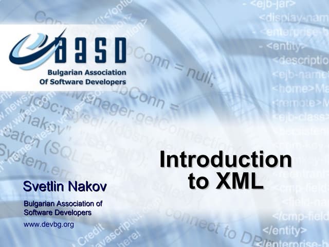 Introduction to XML