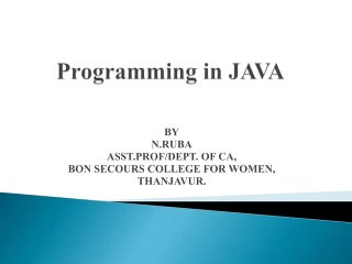 Mobile Application Development Using Java | PPT