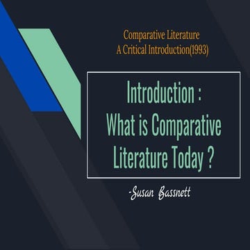 Introduction   what is comparative literature today -