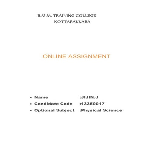 online assignment | DOCX