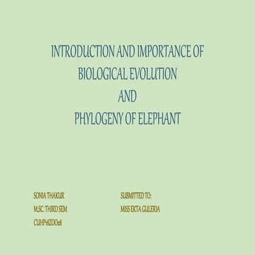Introduction and importance of biological evolution