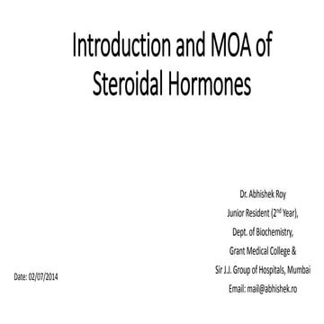 Introduction and MOA of steroidal hormones