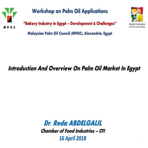 Introduction and overview on palm oil market in Egypt 