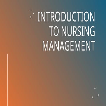 Introduction to Nursing Management .pptx