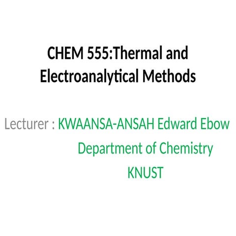 Thermal method of analysis | PPT