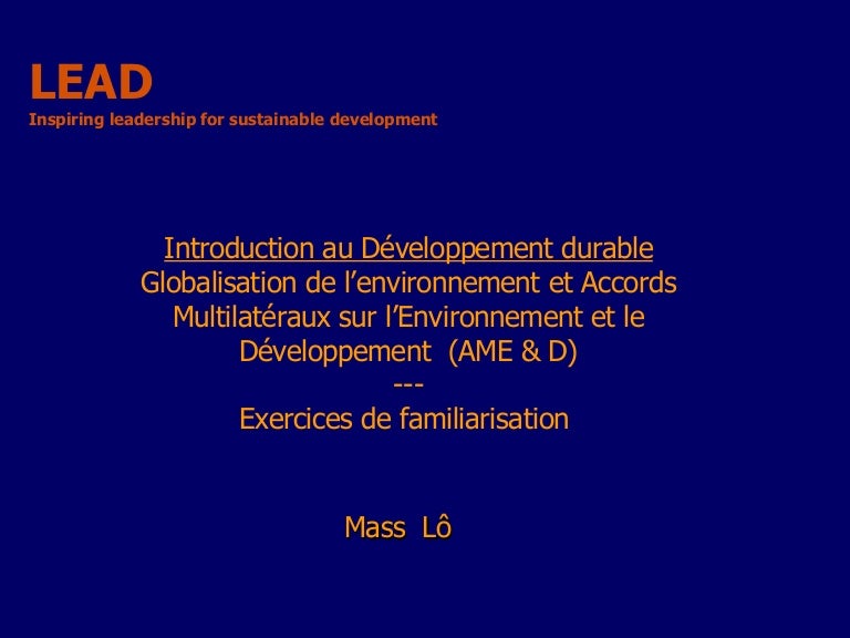 Dissertation sur le développement durable - Mots | Etudier