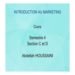 Introduction au marketing s4 faculté