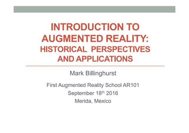Introduction to Augmented Reality