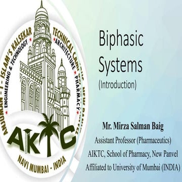 Introduction biphasic system suspension emulsion