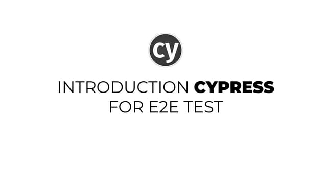 Introduction cypress