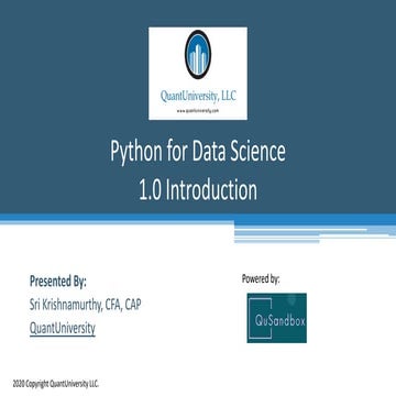 Python for Data science | PPT | Free Download