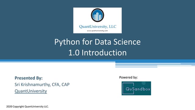Python for Data science | PPT | Free Download