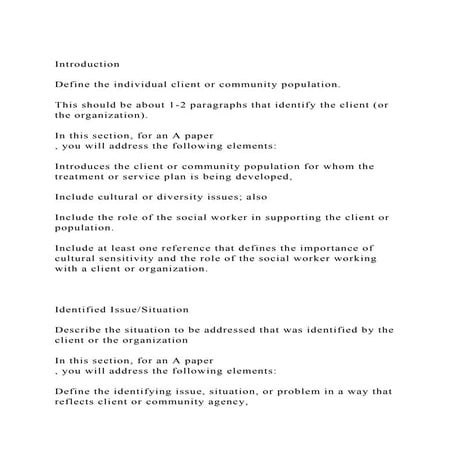 IntroductionDefine the individual client or community populati.docx