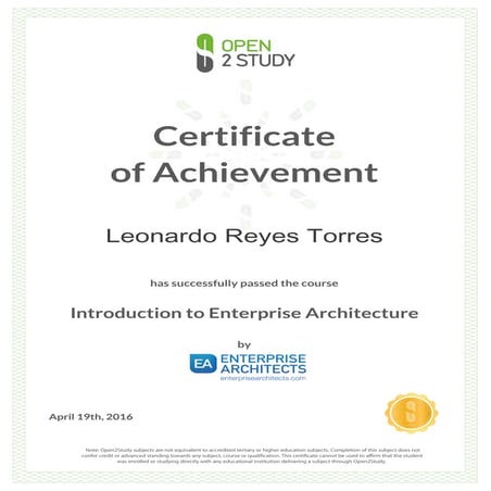 Introduction to Enterprise Architecture