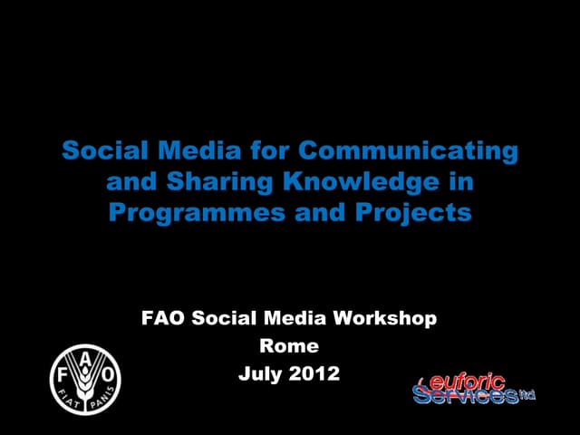 Social media for communicating and sharing knowledge in  programmes and projects