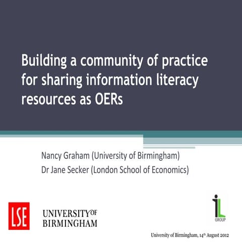 Building a Community of Practice for sharing information literacy resources o...