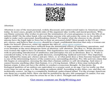 Introduction For Abortion Essay | PDF