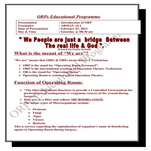 Introduction for orp