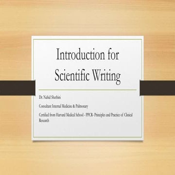 Introduction for scintfic writing