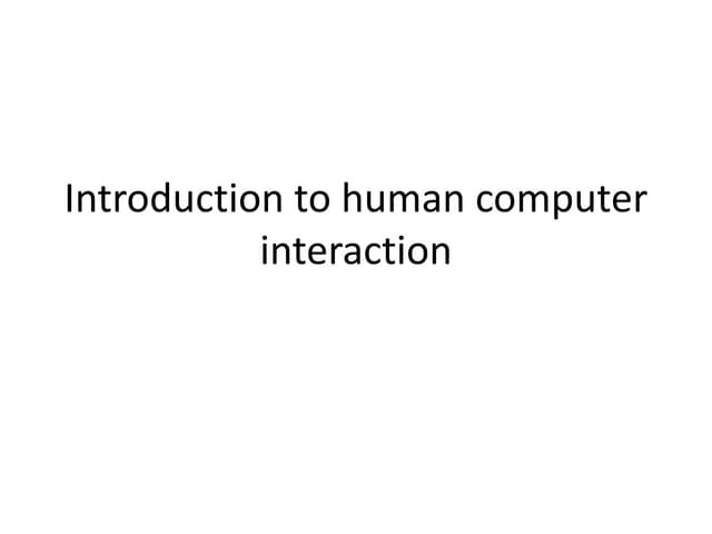 Introduction hci