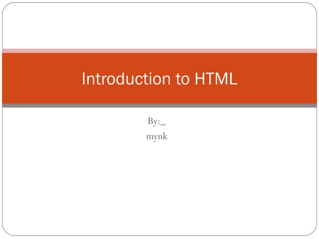 Introduction html