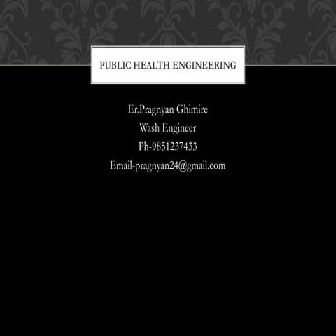 Introduction to public health engineering 