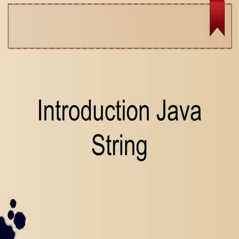Introduction java string | PPT