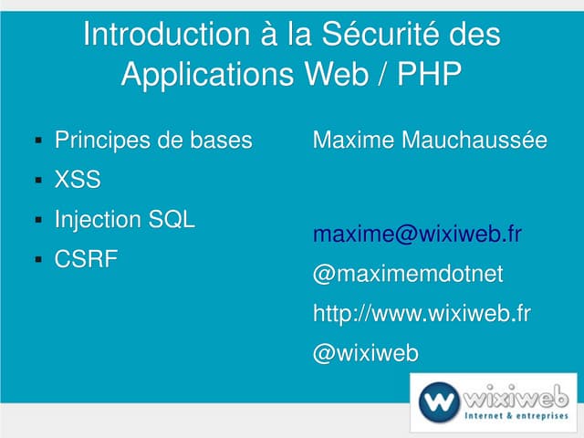Introduction à la sécurité des applications web avec php [fr]