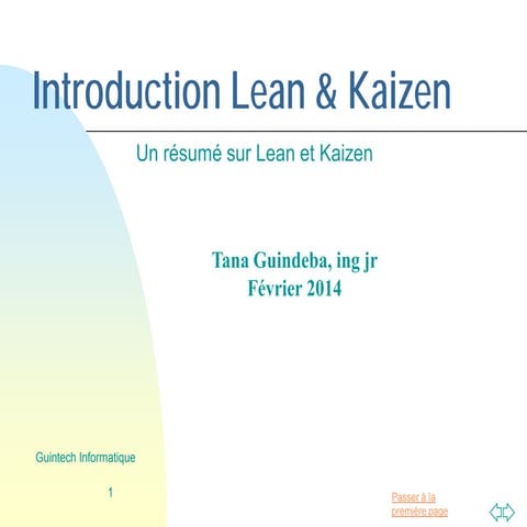 Introduction à lean et kaizen