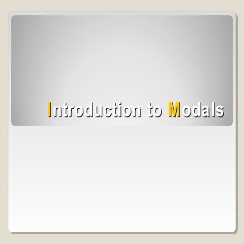 Introduction to modals | PPT