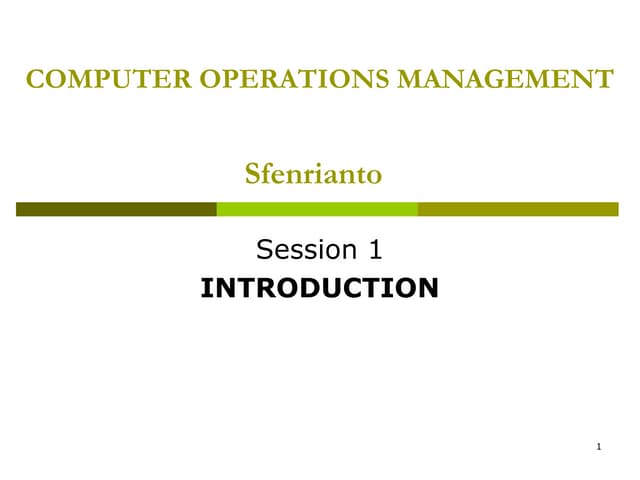 Computer Operation Management