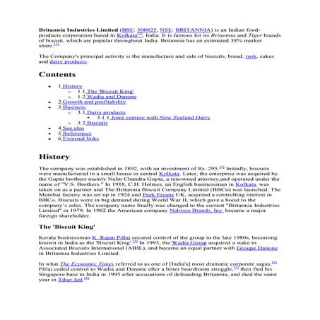 Introduction of britannia