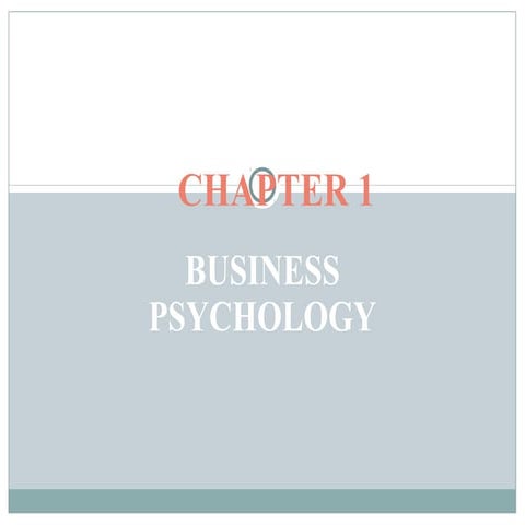 Introduction of business psychology