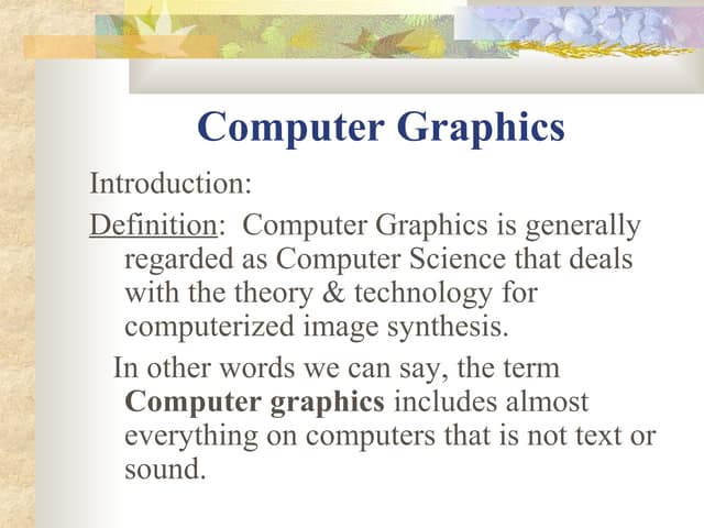 Introduction of cg