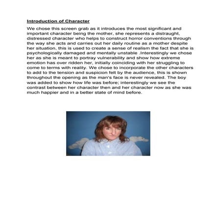 Introduction of character