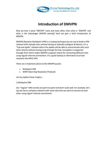 Introduction of dmvpn