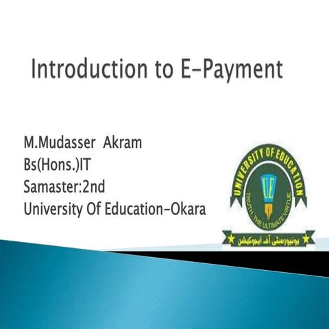 Introduction of e payment
