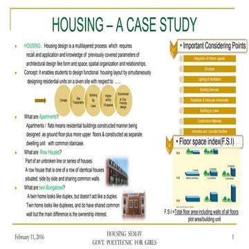 Introduction of basic housing & Planning -A Live case Study
