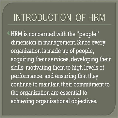 Introduction  of hrm