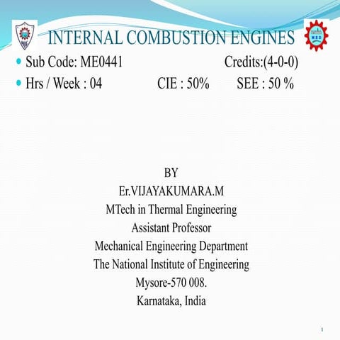 Introduction of I C Engines