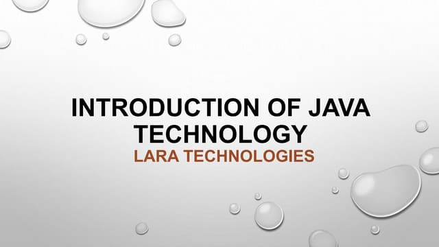 Introduction of java technology
