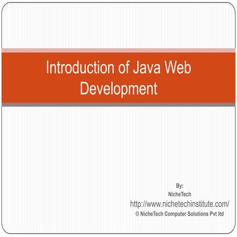 Java Training Ahmedabad , Introduction of java web development | PPT