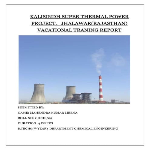  Kalisindh Super  Thermal Power Plant,Jhalawar,Rajasthan ,Report