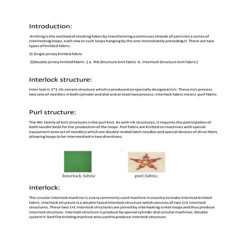 Introduction of Interlock knitting in brief | DOCX