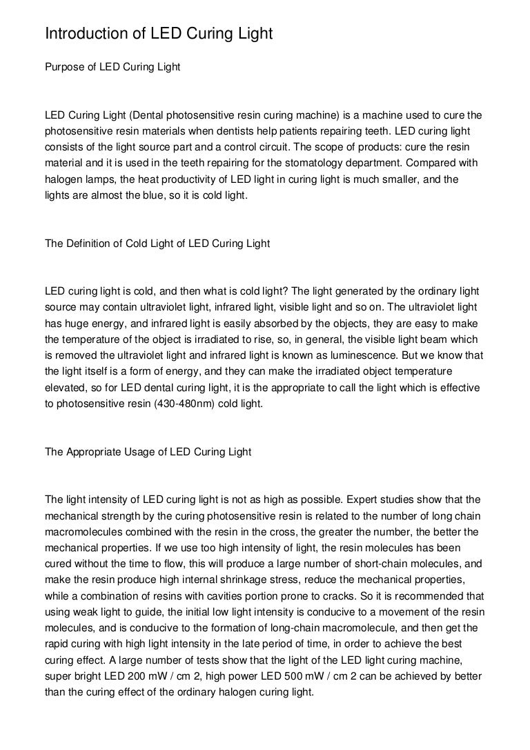 Introduction of LED Curing Light