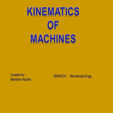 Introduction of machines and mechanism