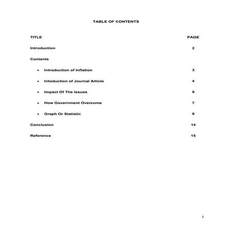 Introduction of macroeconomics - Inflation