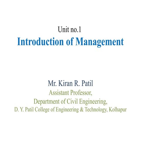 Introduction of Management for civil engg